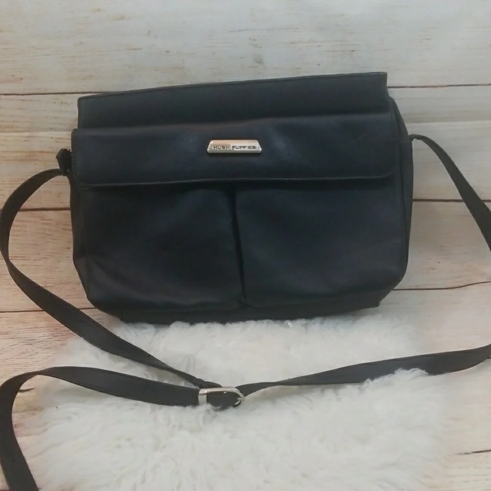 Hush Puppies leather crossbody blue adjustable crossbody shoulder bag handbag